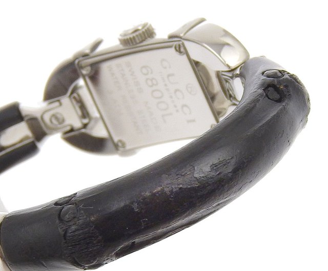 日本直送】グッチ GUCCI バングル 腕時計 6800L SS × バンブー