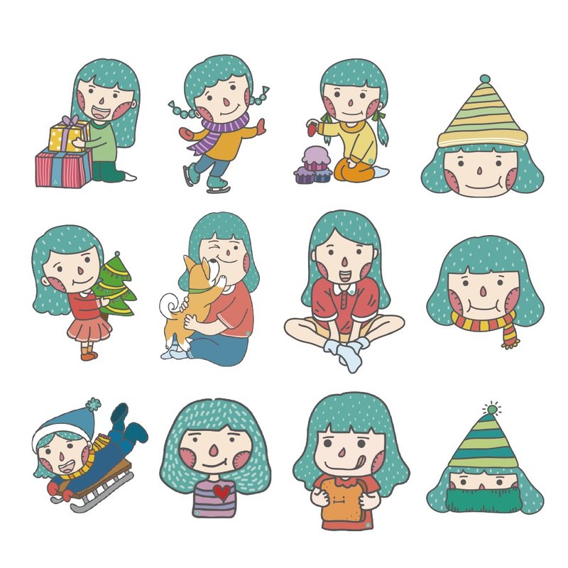 Customized Waterproof Name Sticker Girl Series 12pcs/ Sticker - สติกเกอร์ - กระดาษ 