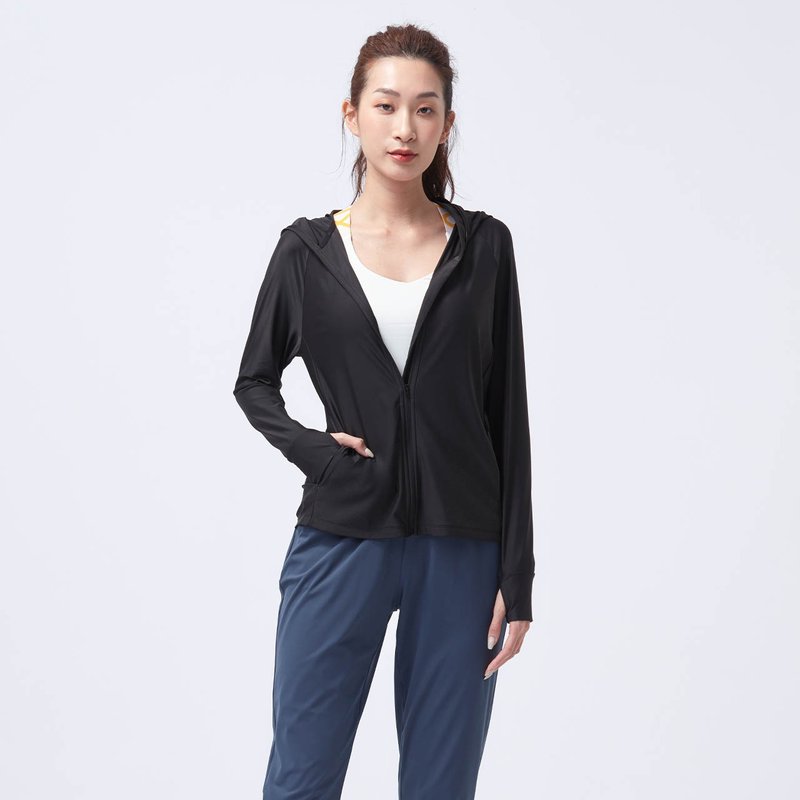 ULTRACOOL-Cool sun protection hooded jacket-black - Women's Casual & Functional Jackets - Nylon Black