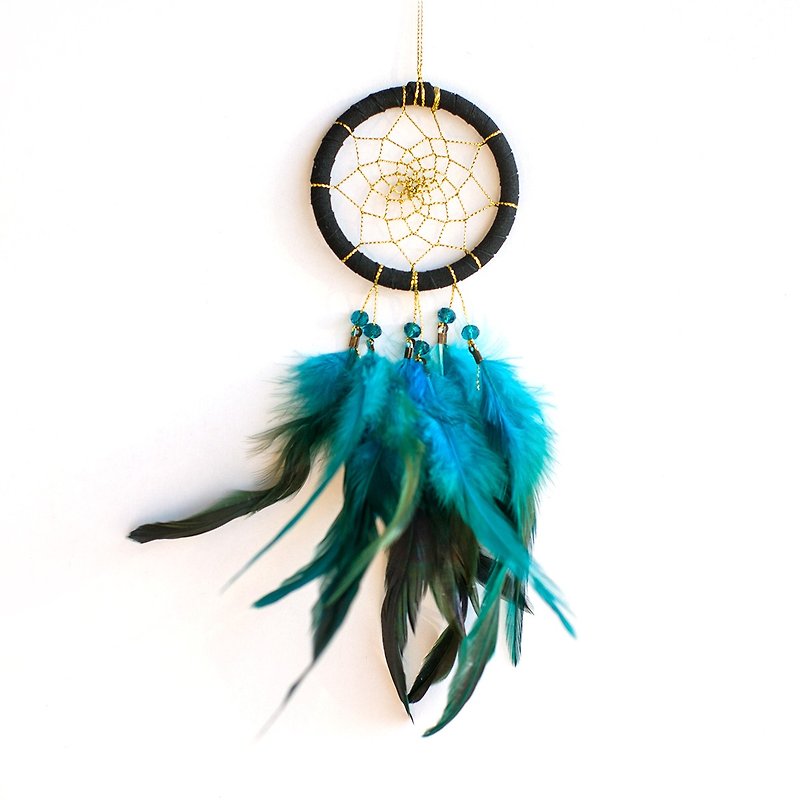 Low-key black gold - dream catcher finished product 8cm - birthday gift, exchange gift - Other - Other Materials Black