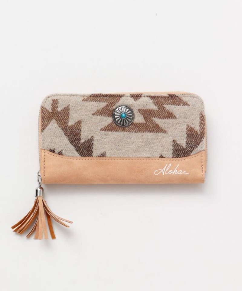 Classic Ortega Totem ALOHA Tassel Wallet - กระเป๋าสตางค์ - ผ้าฝ้าย/ผ้าลินิน 