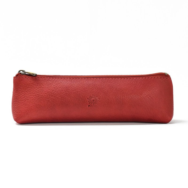 本革ペンケース Mサイズ 柔らかいヌメ革 筆箱 pencase stationery  case 牛革 本革 ベジタブルタンニン Red - ポーチ - 革 レッド