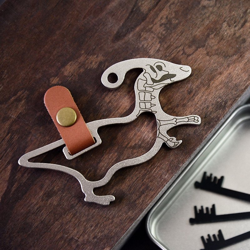 [Desk+1] key ring charm (large) - duck-billed dragon - Keychains - Stainless Steel Silver