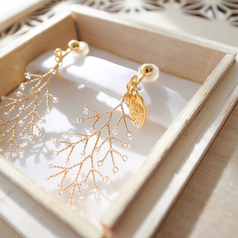Aoshigure (small) – Clear Type　wire accessory - 耳環/耳夾/耳骨夾 - 其他金屬 透明