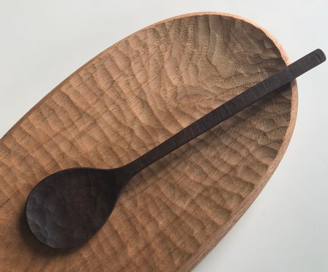 ウォールナットのスプーン ブラックウォルナットの鋸目のスプーン - ショップ WOOD STUDIO