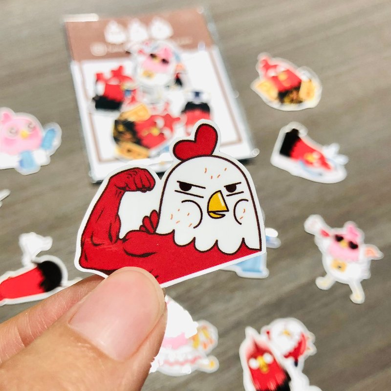 | Funny Three Chickens | Sticker Pack-Sport - สติกเกอร์ - วัสดุกันนำ้ 