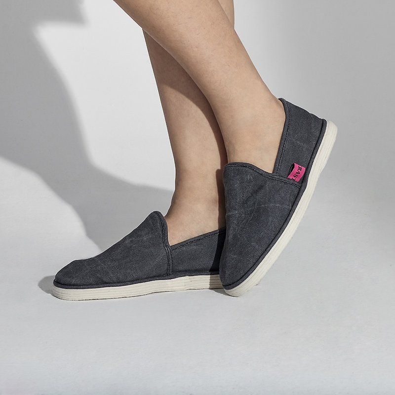 【Custom】Traditional  manual cloth shoes - รองเท้าลำลองผู้หญิง - ผ้าฝ้าย/ผ้าลินิน สีน้ำเงิน