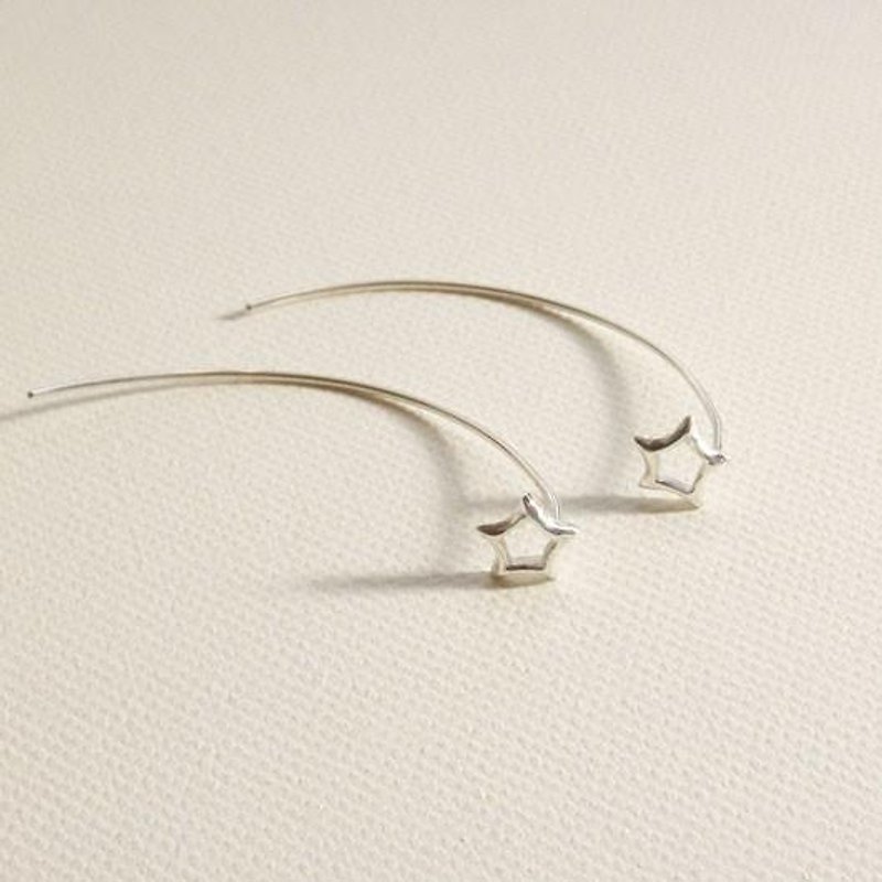 流星 耳環 銀飾 - 耳環/耳夾 - 其他金屬 銀色