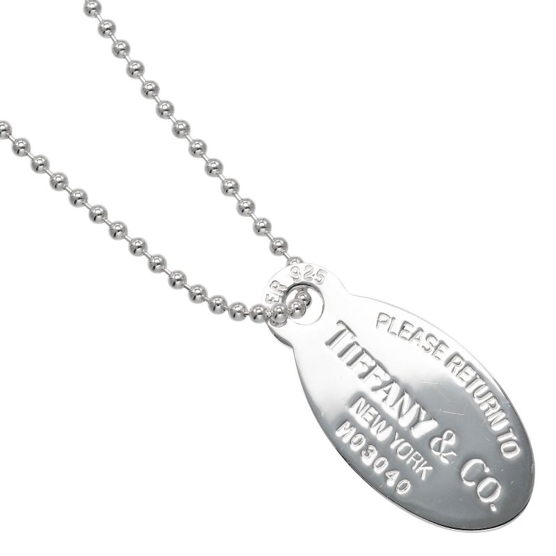【日本直送】ティファニー TIFFANY&Co. リターントゥ ティファニー オーバルタグ ネックレス シルバー925 約26.1g【中古】Aランク - 項鍊 - 銀 銀色