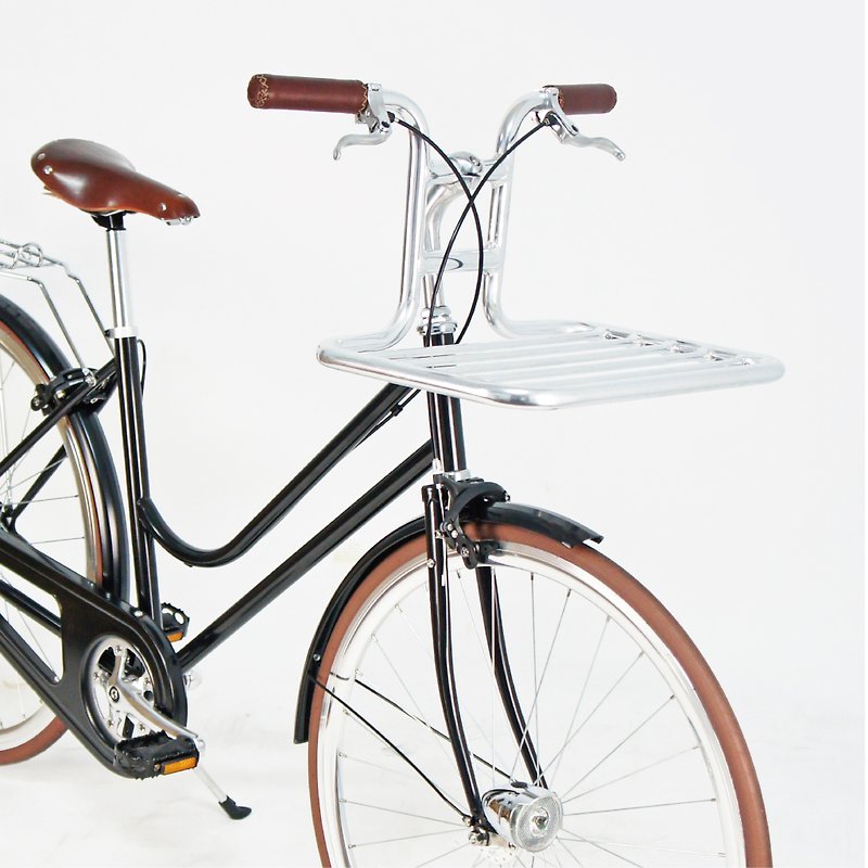 SE ic | Vintage retro handmade fashion city car + aluminum bicycle basket - จักรยาน - โลหะ สีนำ้ตาล