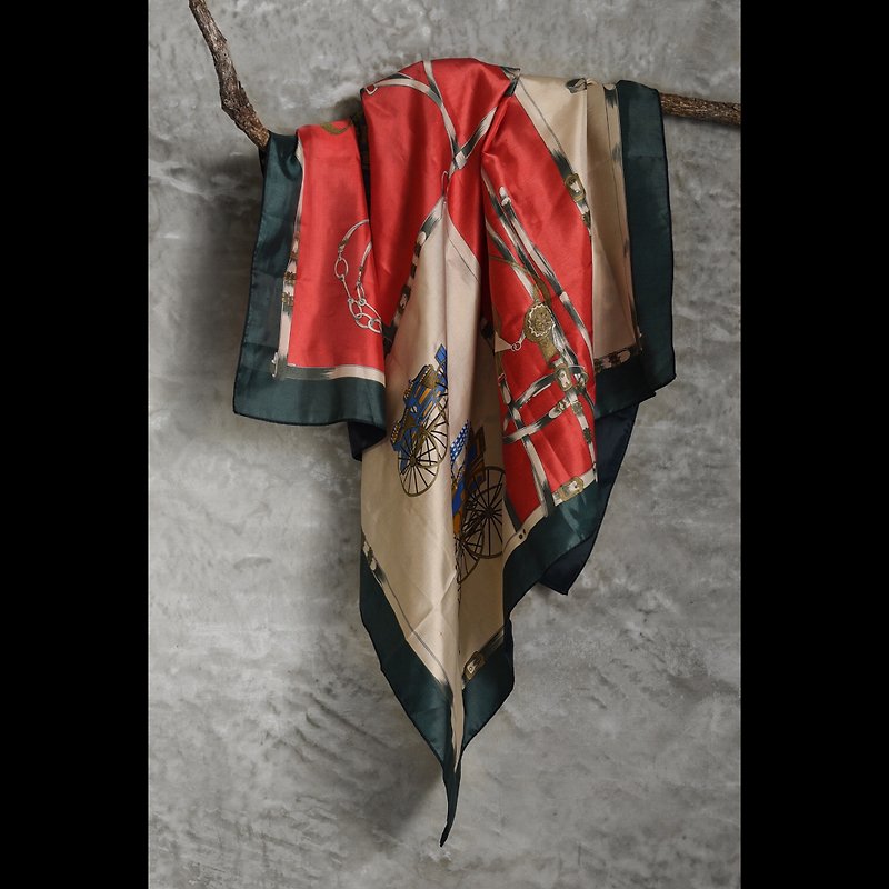Handsome silk scarf in antique carriage in Marais, Paris, France - Scarves - Other Man-Made Fibers 