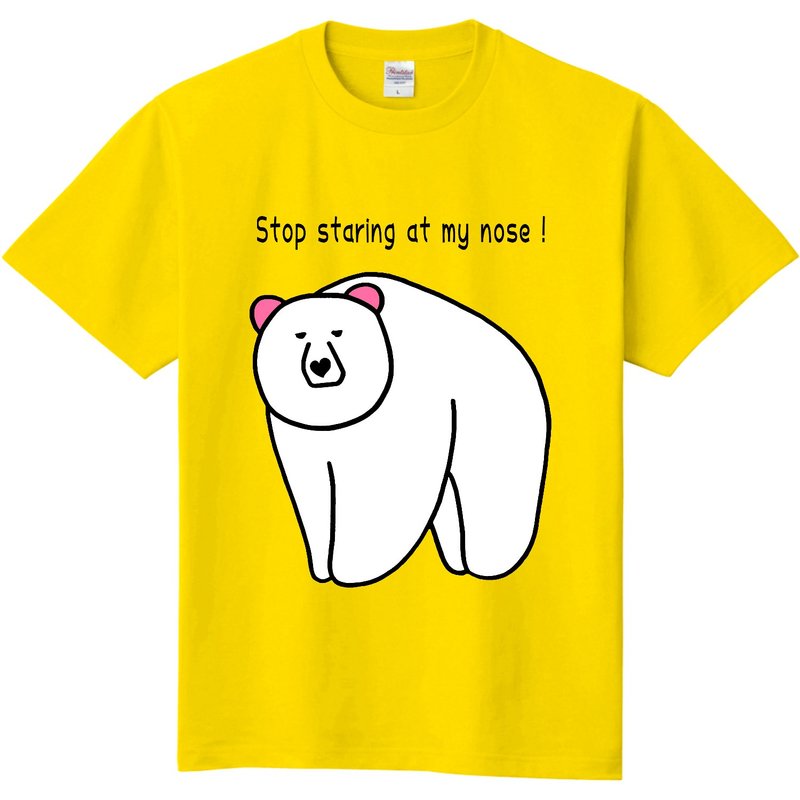 ハートクマ stop staring at my nose Tシャツ - Tシャツ - コットン・麻 多色