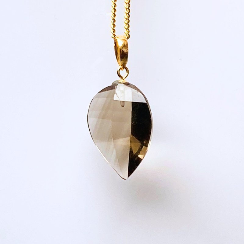 Smoky Quartz / Natural gemtone Pendant Necklaces - สร้อยคอ - หิน สีนำ้ตาล