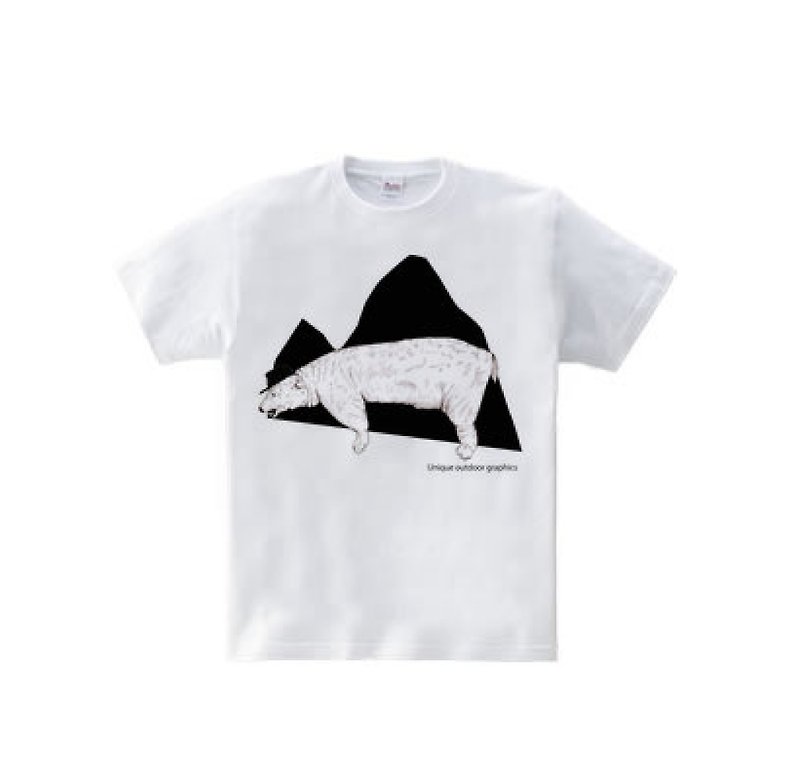 Unique outdoor graphics bear（5.6oz Tシャツ） - T 恤 - 棉．麻 白色