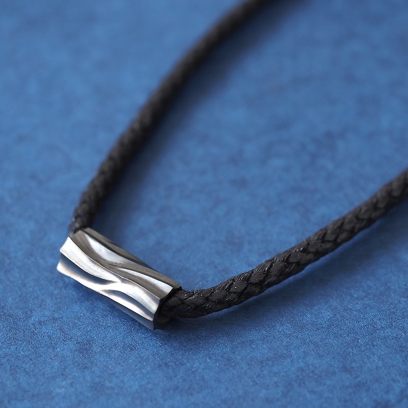 Log Mens Necklace Silver 925 - Necklaces - Other Metals Black
