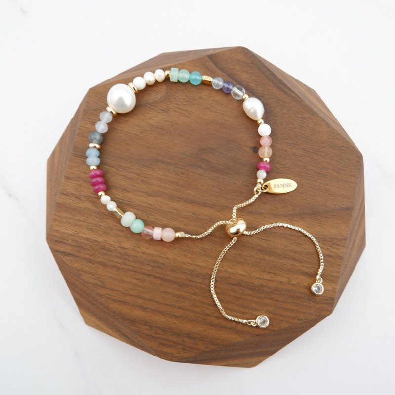 Freshwater Pearl Slider Bracelet - 手鍊/手環 - 珍珠 多色