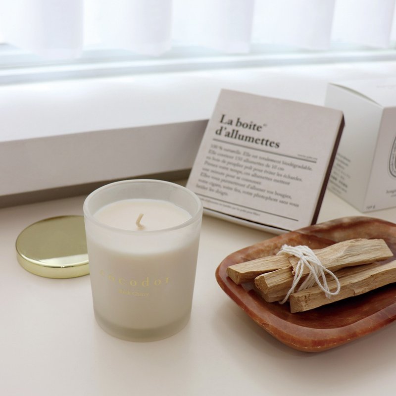 cocodor-soy candle 130g-French lavender - เทียน/เชิงเทียน - แก้ว สีทอง