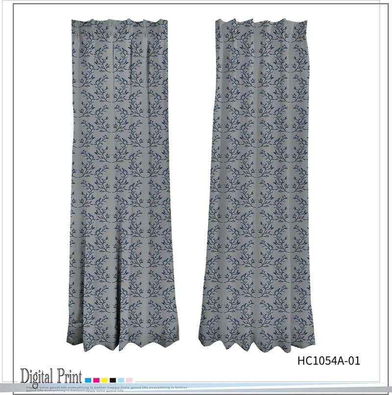 Brand Design Printed Curtain Damask Damascus Branches - ม่านและป้ายประตู - เส้นใยสังเคราะห์ 