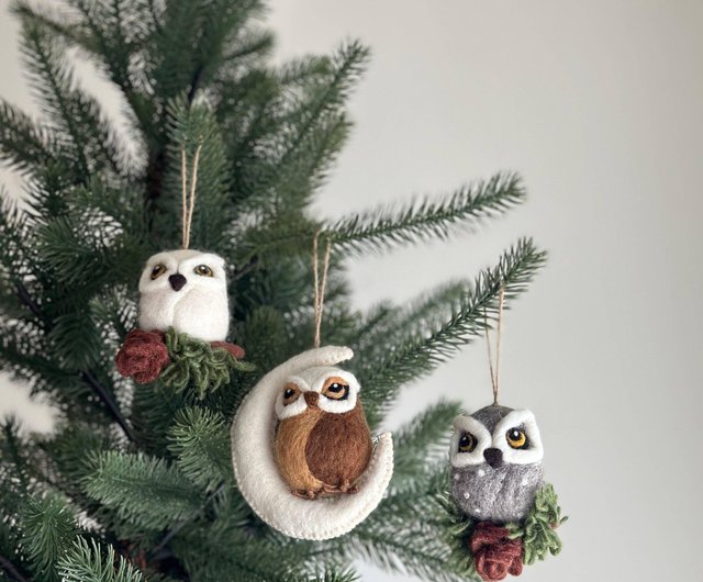 クリスマスツリーペンダントフクロウクリスマス装飾ウール