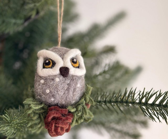クリスマスツリーペンダントフクロウクリスマス装飾ウール