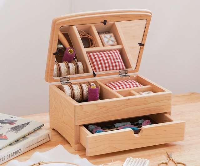 刺繍枠ツールボックス]クロスステッチ木製収納ボックス化粧品ボックス