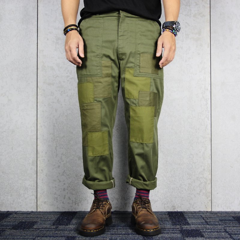 Tsubasa.Y Ancient House Mosaic Pants 004, Army pants - กางเกงขายาว - ผ้าฝ้าย/ผ้าลินิน 