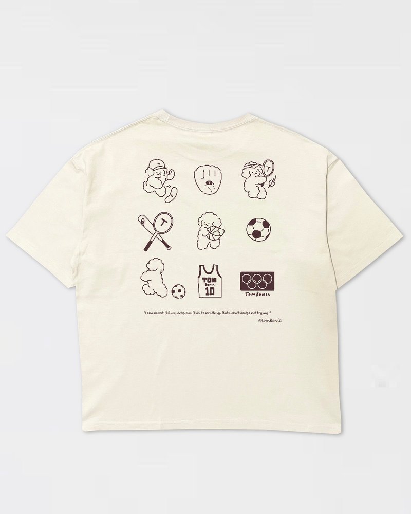 Sports T-shirts Beige - 女 T 恤 - 棉．麻 卡其色