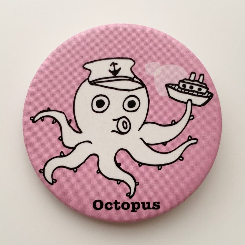 バッジオーシャンシリーズ-キャプテンタコ| MonkeyCookie - ピンバッジ・ピンズ - プラスチック 透明