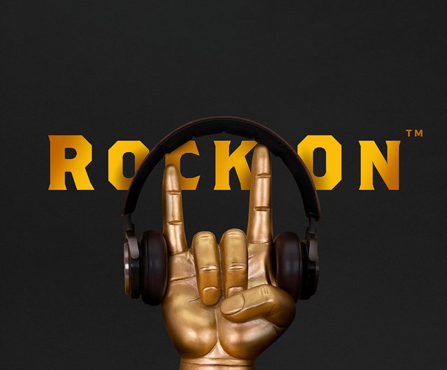 Luckies Rock on Headphone Display Stand, Gold