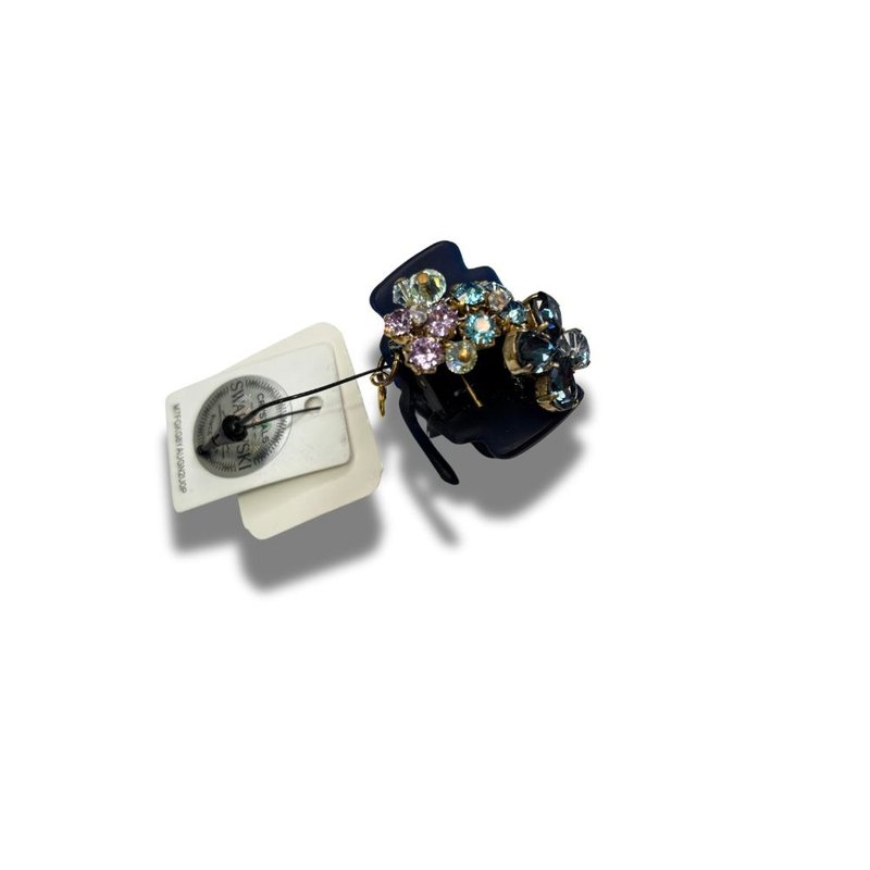 COMPLEX BIZ 施華洛世奇 藍底水晶甜心夾 - 髮夾/髮圈 - 樹脂 多色