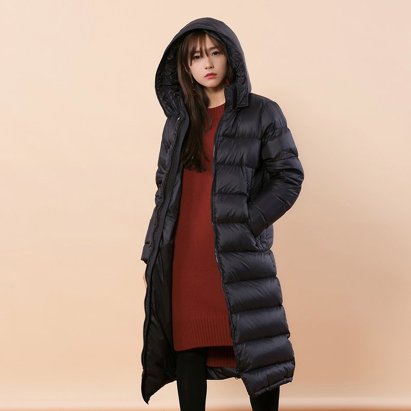 厚いダウンジャケットの女性の陳庭妮長いセクション長い膝が韓国薄いスリム2016新しい冬のコートでした - ジャケット - コットン・麻 ブラック