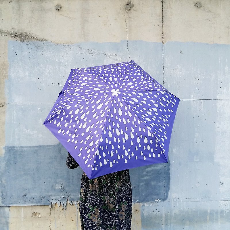 Ultra Lightweight Auto Open Close Umbrella - Raindrop - Umbrellas & Rain Gear - Waterproof Material Purple