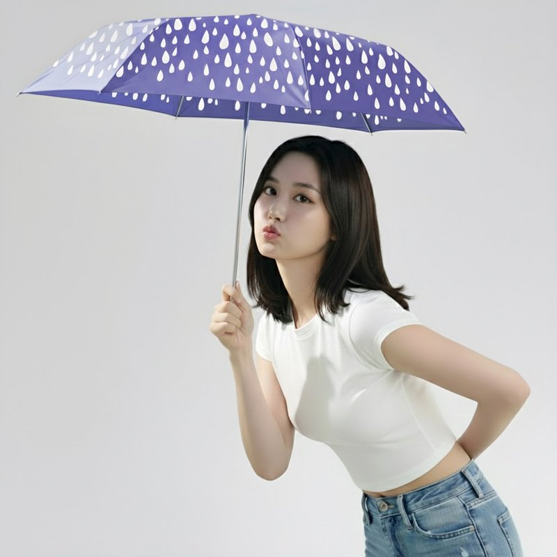 超輕防風抗UV自動傘 - 雨滴 - 雨傘/雨衣 - 防水材質 紫色