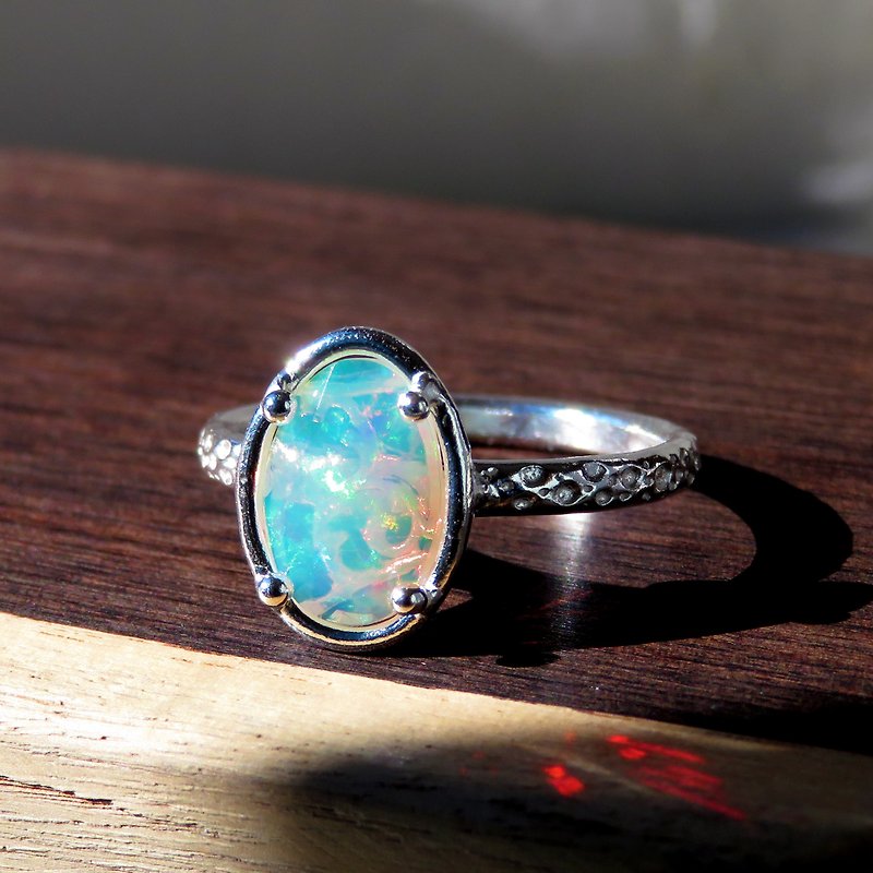 Rose cut Opal Ring - General Rings - Gemstone Multicolor