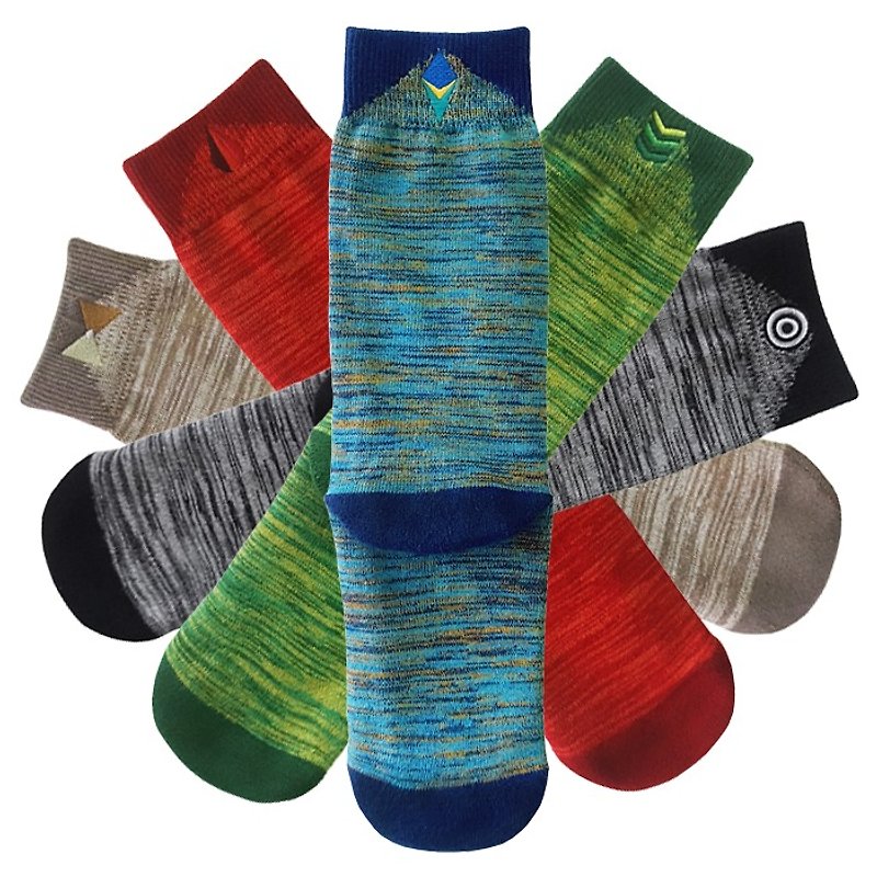 Five pairs of Taiwan Gemstone Series Stockings [Anniversary Celebration Free Shipping to Taiwan, Hong Kong and Macao 30% off] - Socks - Cotton & Hemp Multicolor