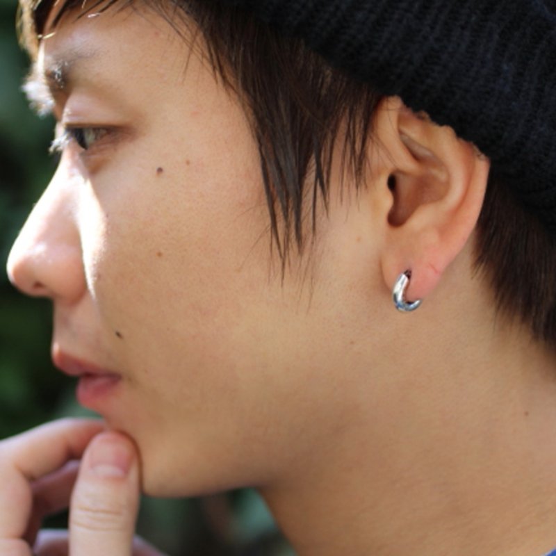 silver925 ピアス -Portion Pierce- (1P)　イヤリング　スターリングシルバー　フープピアス　日本 - 耳環/耳夾/耳骨夾 - 純銀 銀色