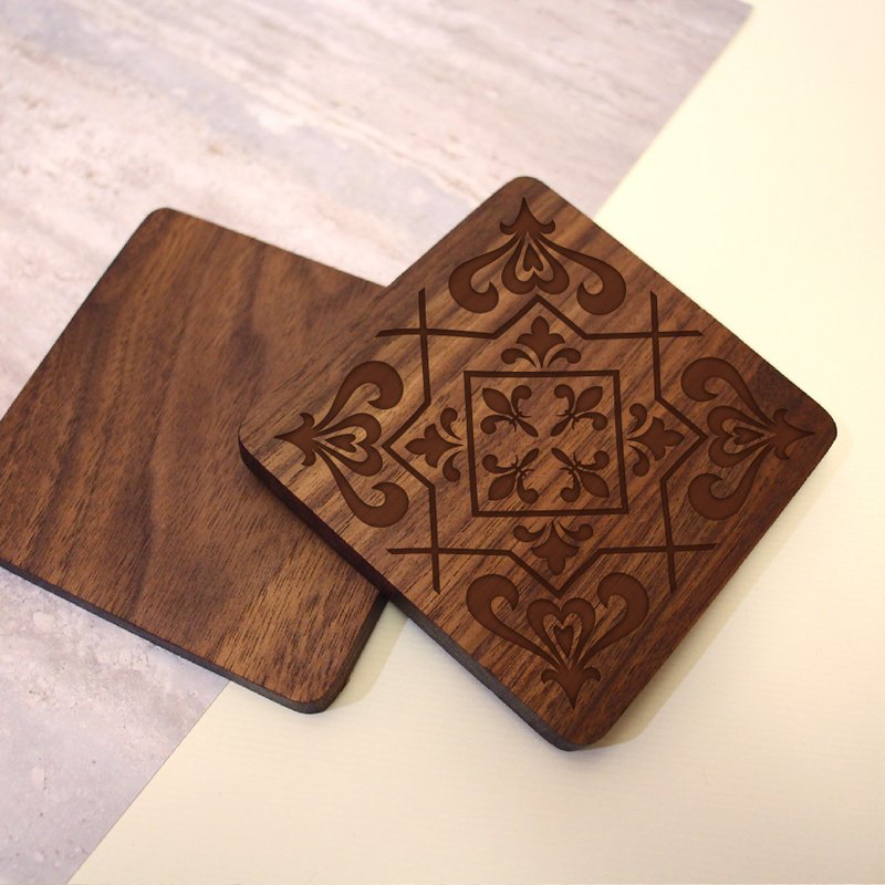 【Maki Design-Tile Series】Athena Athena Nordic wooden coaster - ของวางตกแต่ง - ไม้ 