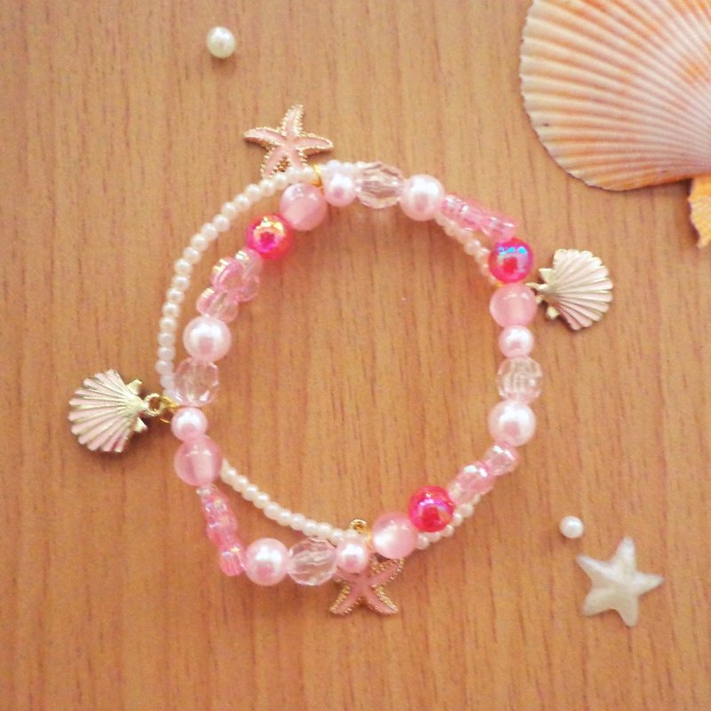 Pink Theme Sea Ocean Series Bracelet Cute & Breeze on the Beach - Bracelets - Other Materials Pink