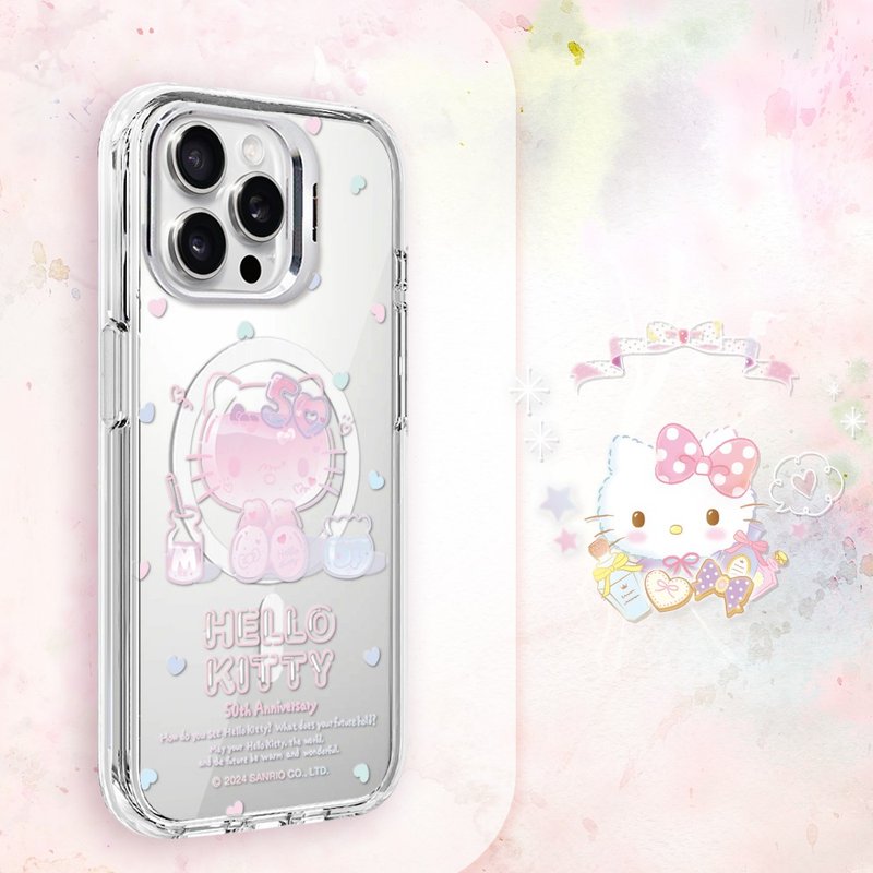 Sanrio iPhone full range of shockproof dual-material invisible stand magnetic phone cases - Clear Katie - Phone Cases - Other Materials Multicolor