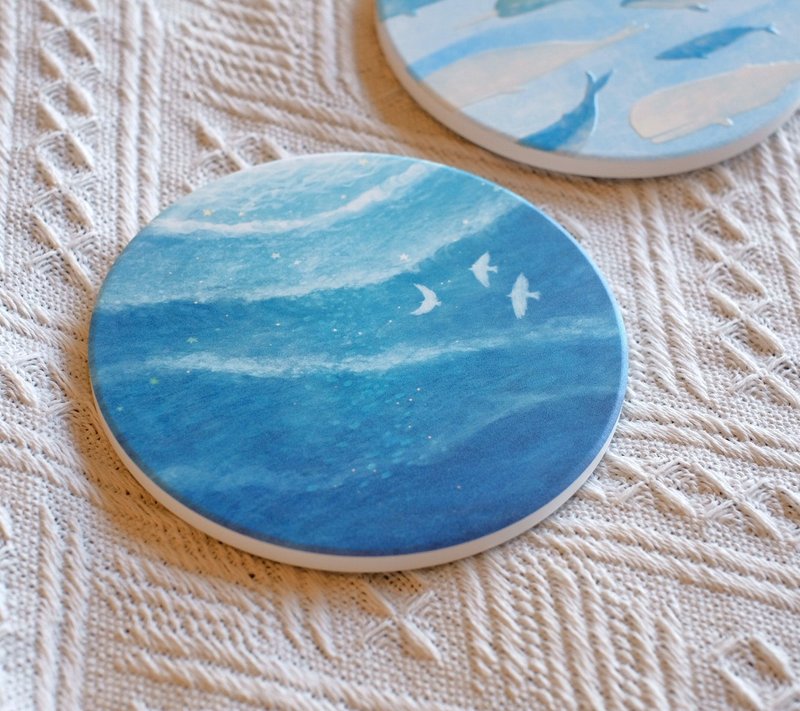 Ceramic coasters - texture of the sea - Other - Pottery 