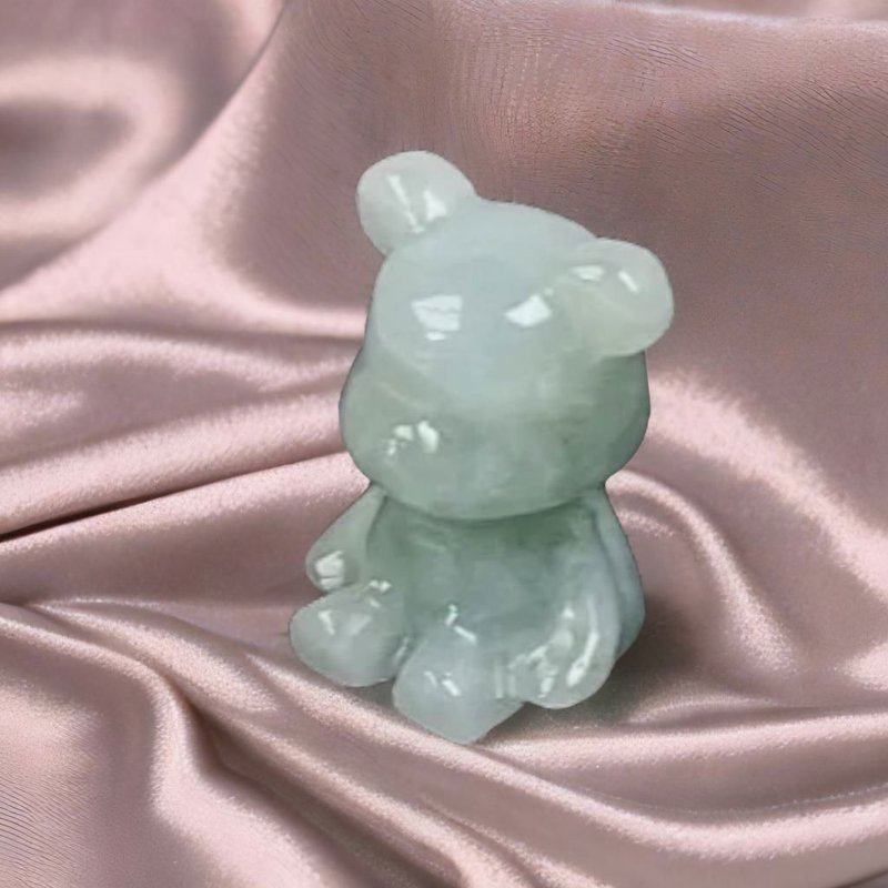 【熊熊玉見你】冰糯綠翡翠可愛小熊擺飾|天然緬甸玉翡翠A貨|送禮 - 其他 - 玉石 綠色