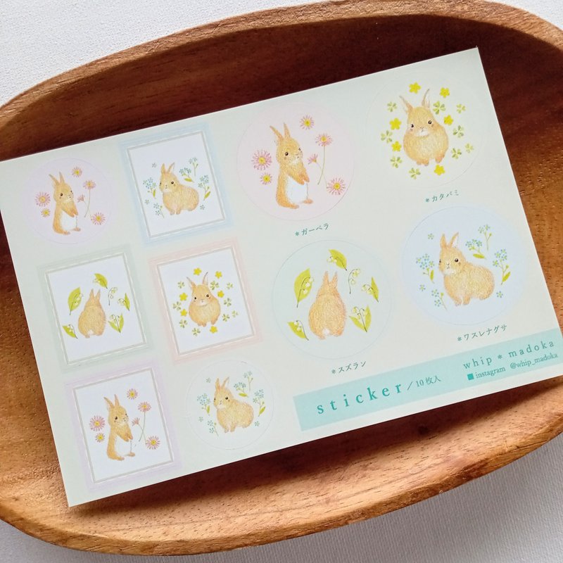 Rabbit and Flower lover Sticker Sheet - Stickers - Paper 