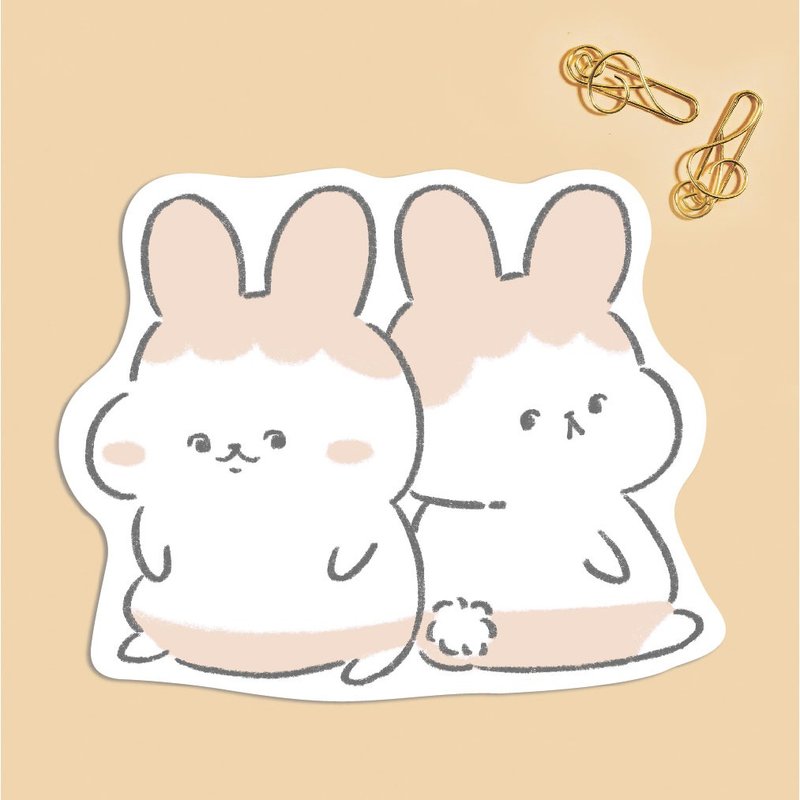 內褲動物 單面萬用卡片 雙子兔兔 明信片 - 卡片/明信片 - 紙 粉紅色