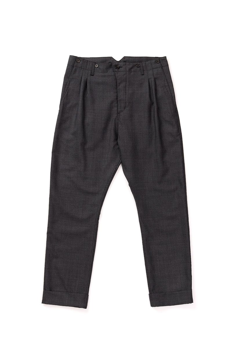 OUVRIER WORK SLACKS - ITALIAN VIRGIN WOOL - กางเกงขายาว - ขนแกะ สีเทา