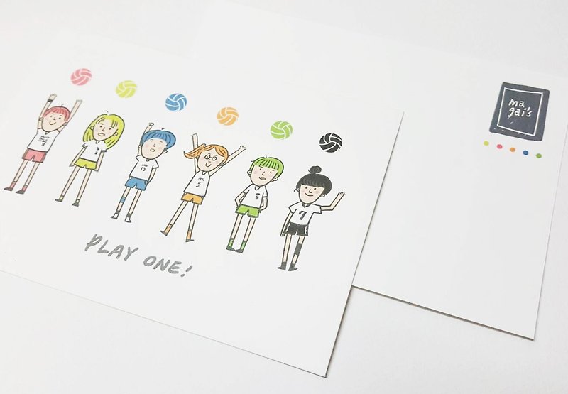 PLAY ONE! /Magai's postcard - 心意卡/卡片 - 紙 白色