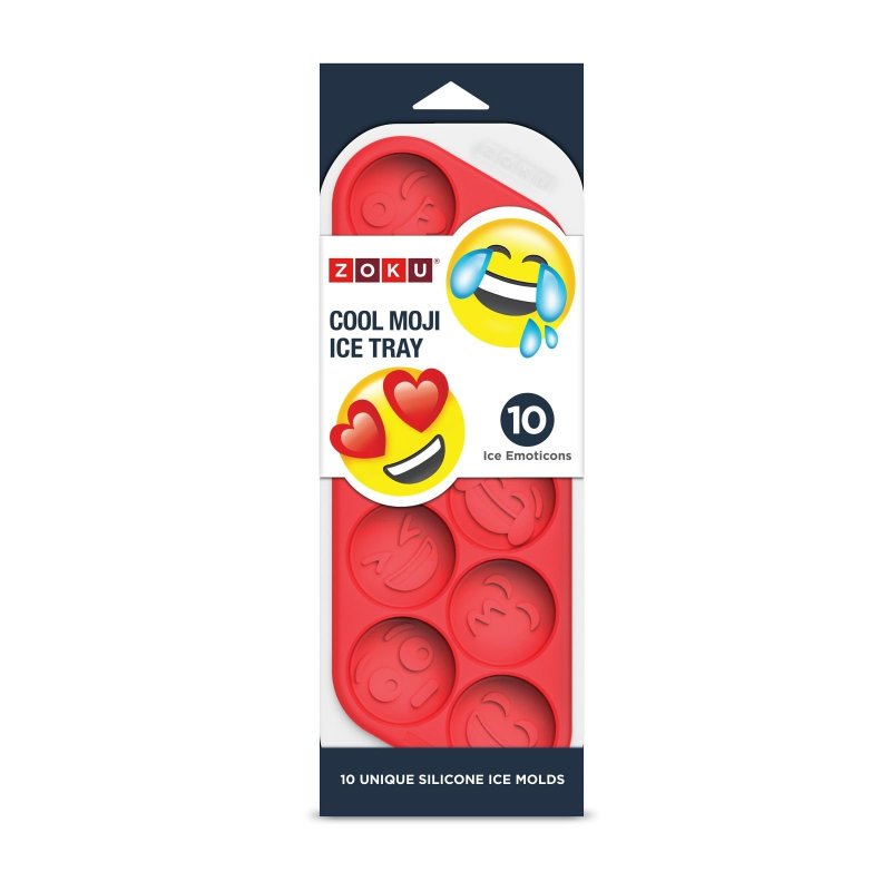 ZOKU Emoji 表情圖案矽膠冰模冰格 - 廚具 - 矽膠 紅色