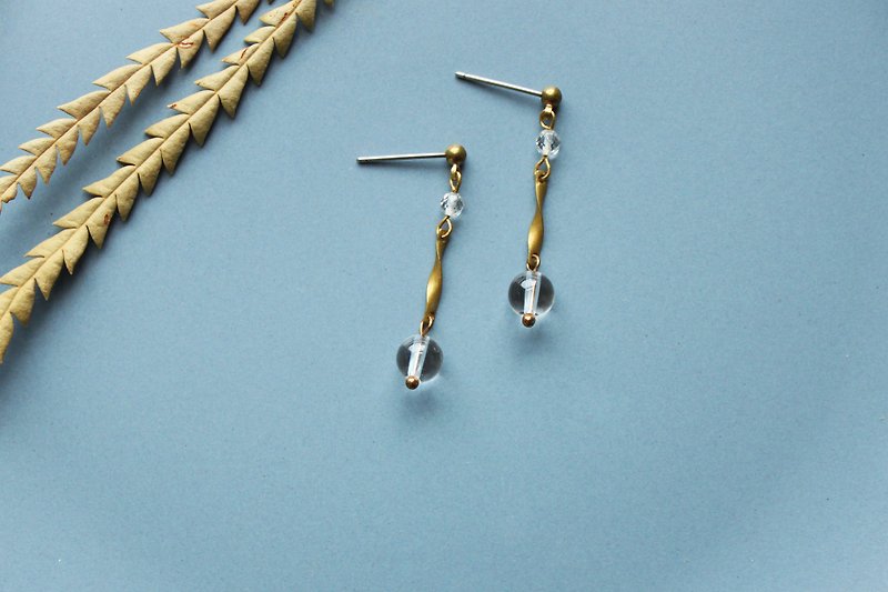 Tearful - earring  clip-on earring - ต่างหู - ทองแดงทองเหลือง สีใส
