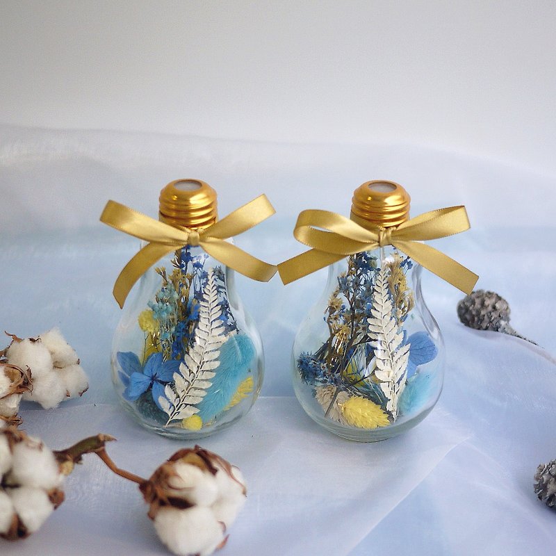 伊登花室 玻璃燈泡 乾燥花瓶中花 單個販售 - 乾花/永生花 - 植物．花 藍色