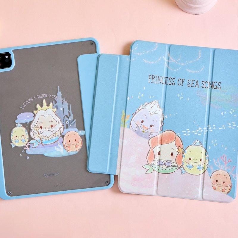 Disney Ufufy-小美人魚愛麗兒款強悍磁吸iPad三折保護殼 - 平板/電腦保護殼/保護貼 - 塑膠 多色
