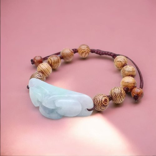 瓔珞珠寶盒 E.L.Jewelry Box 【願‧無事】冰綠翡翠蝴蝶結編織手鍊 | 天然緬甸A貨翡翠 | 送禮